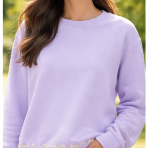 Sweat violet brodé