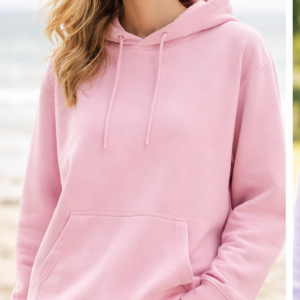 Sweat basic rose à capuche